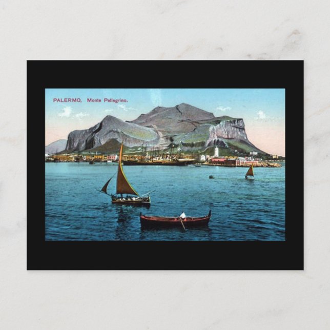 Gammalt vykort - Palermo, Sicilien (Framsida)