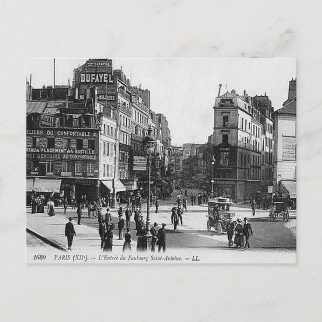 Gammalt vykort - Paris (Framsida)