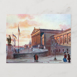 Gammalt vykort - Parlamentet, Wien