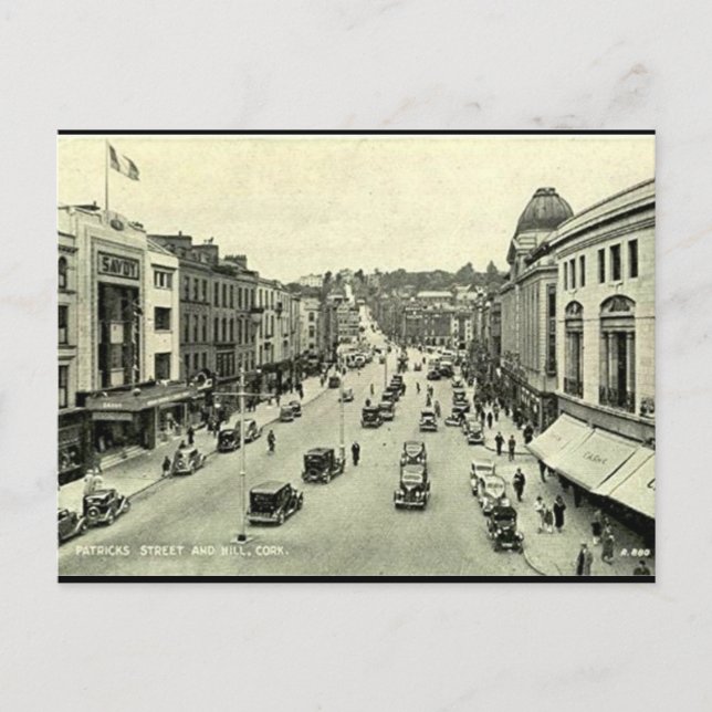 Gammalt vykort - Patricks St, Kork, Irland (Framsida)
