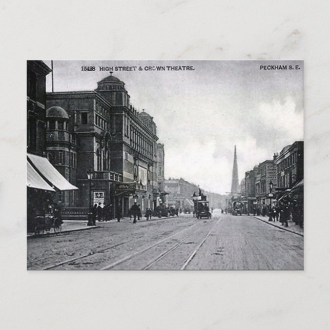 Gammalt vykort - Peckham, London (Framsida)