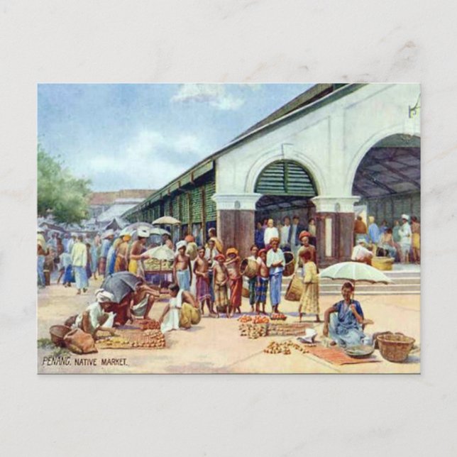 Gammalt vykort - Penang, Malaysia (Framsida)