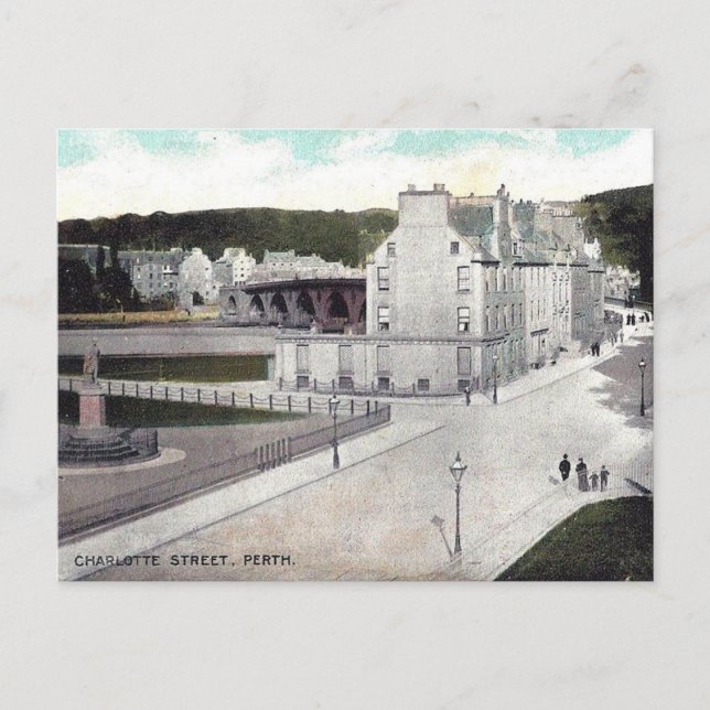 Gammalt vykort - Perth, Skottland (Framsida)
