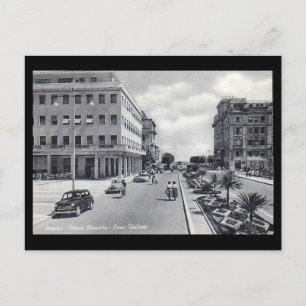 Gammalt vykort - Pescara, Piazza Renascita och Cor