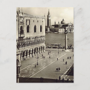 Gammalt vykort - Piazzetta San Marco, Venezia