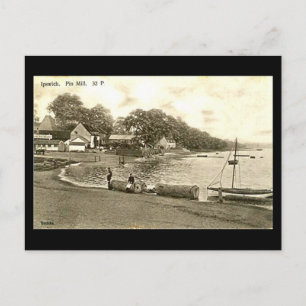 Gammalt vykort - Pin Mill, Ipswich, Suffolk