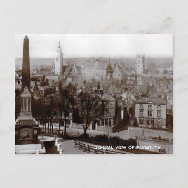 Gammalt vykort - Plymouth 1915 (Framsida)