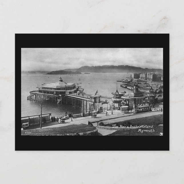 Gammalt vykort, Plymouth, Devon Vykort (Framsida)