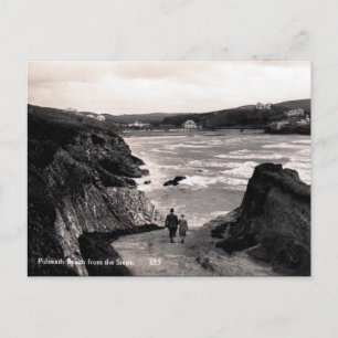 Gammalt vykort - polzeath, Cornwall