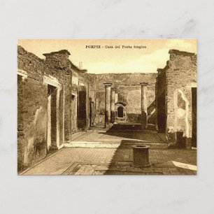 Gammalt vykort - Pompei, Casa del Poeta Tragico