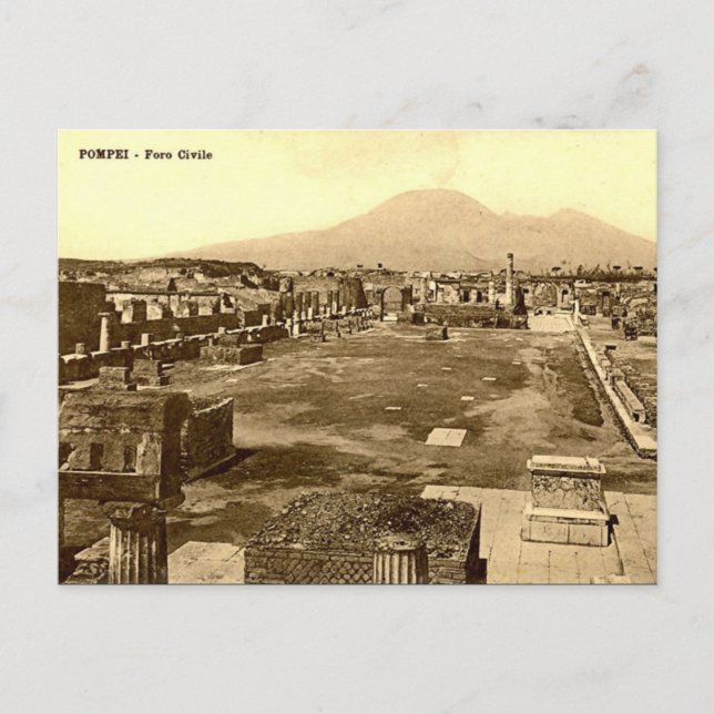 Gammalt vykort - Pompei, Forum (Framsida)