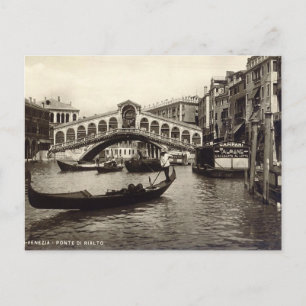 Gammalt vykort - Ponte di Realto, Venezia