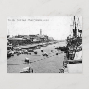 Gammalt vykort - Port Said, Egypten