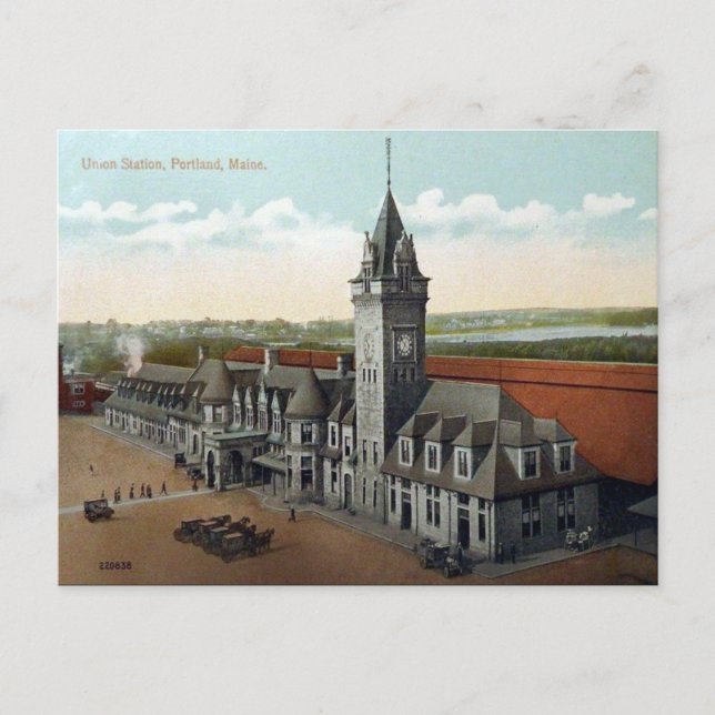 Gammalt vykort - Portland, Maine, USA (Framsida)