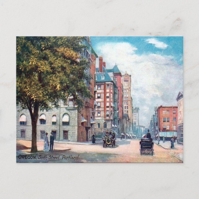 Gammalt vykort - Portland, Oregon (Framsida)