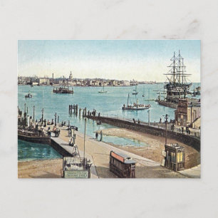 Gammalt vykort - Portsmouth Harbour