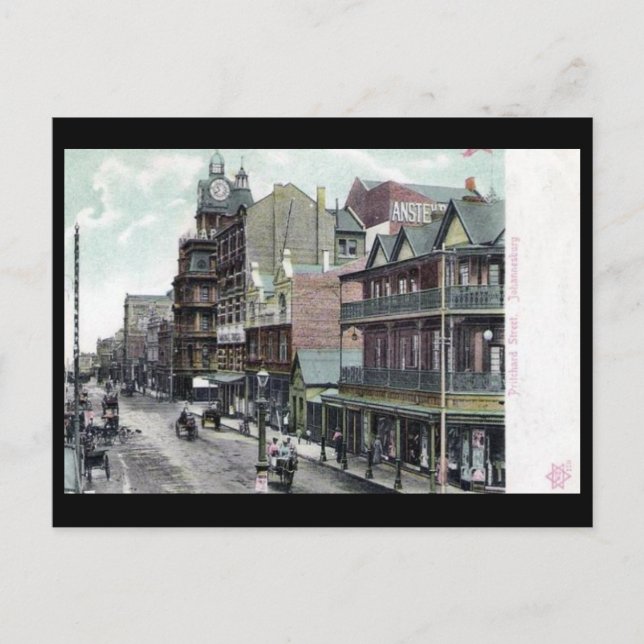 Gammalt vykort - Pritchard St, Johannesburg (Framsida)