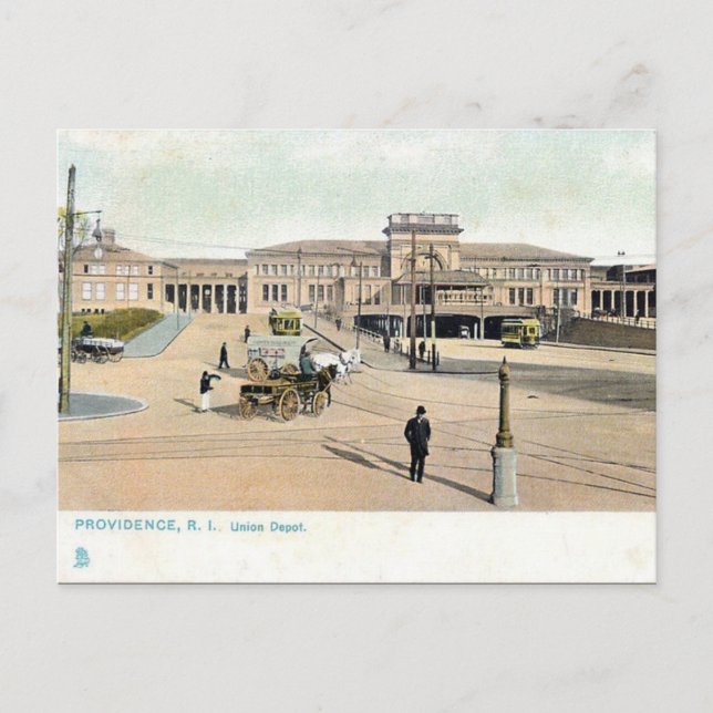 Gammalt vykort - Providence, Rhode island, USA (Framsida)