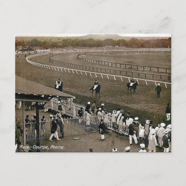 Gammalt vykort - Pune, Indien (Framsida)
