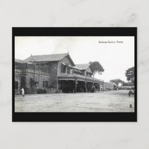Gammalt vykort - Pune, Indien