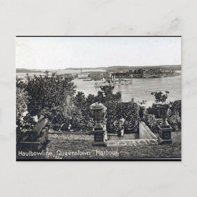 Gammalt vykort - Queenstown, Co Kork (Framsida)