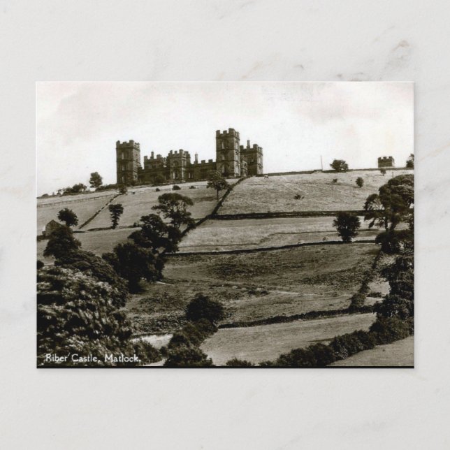 Gammalt vykort - Riber Castle, Matlock, Derbyshire (Framsida)