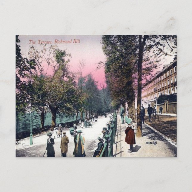 Gammalt vykort - Richmond Backe, London (Framsida)