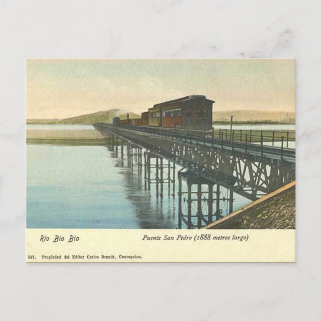 Gammalt vykort - Rio Bio Bio Bio, Chile (Framsida)