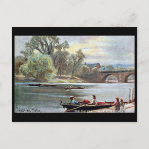Gammalt vykort - River Dee, Chester, England