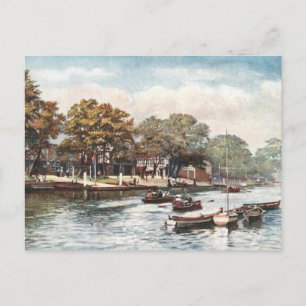 Gammalt vykort - River Dee, Chester, England