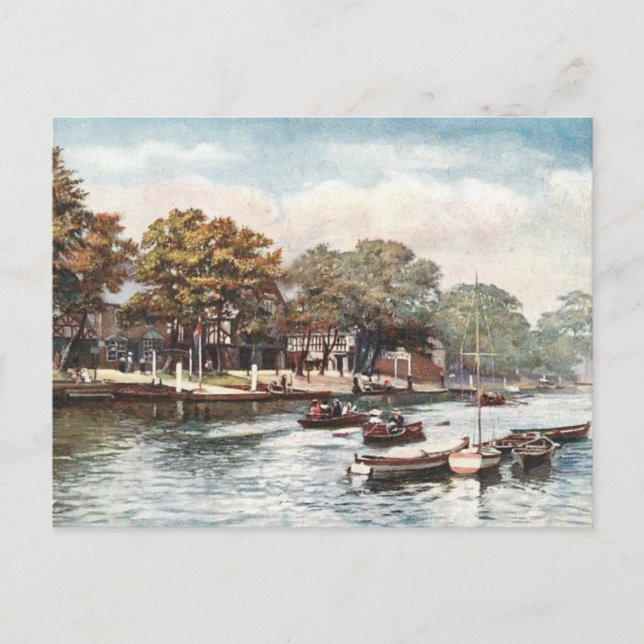 Gammalt vykort - River Dee, Chester, England (Framsida)