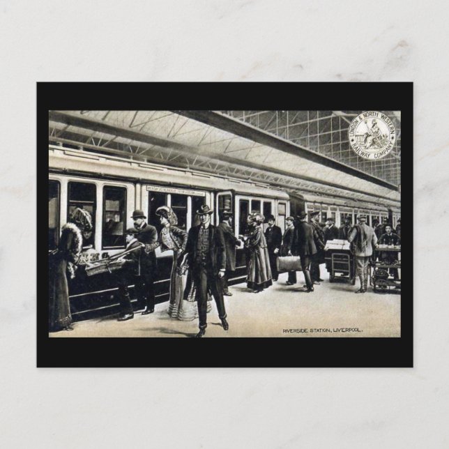 Gammalt vykort - Riverside Station, Liverpool (Framsida)