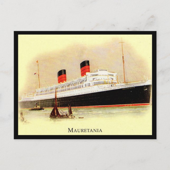 Gammalt vykort - RMS Mauretania (Framsida)