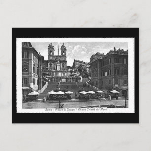 Gammalt vykort, Rom, Piazza di Spagna Vykort