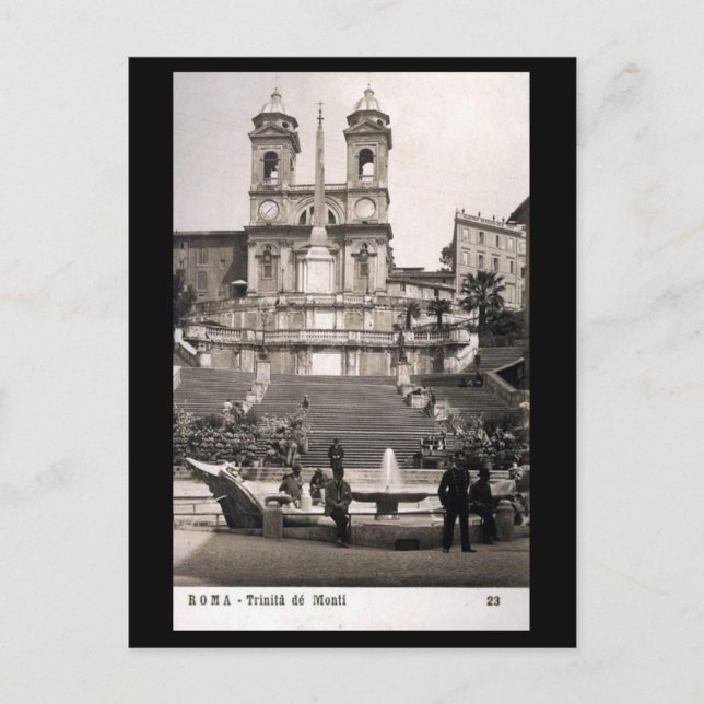 Gammalt vykort - Rom, spanska steg (Framsida)