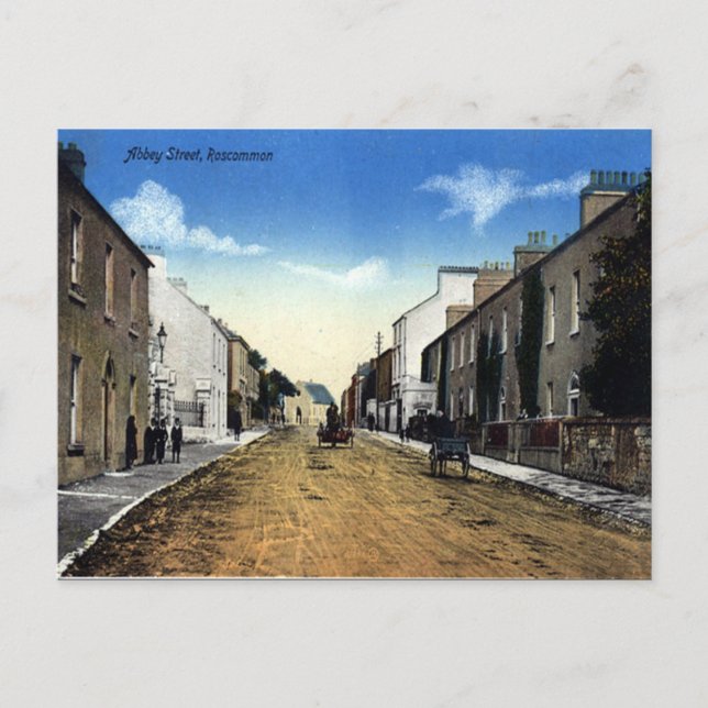 Gammalt vykort - Roscommon, Irland (Framsida)