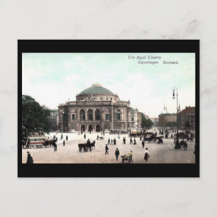 Gammalt vykort - Royal teater, Köpenhamn