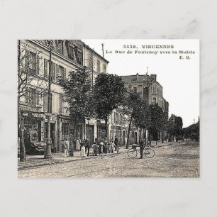 Gammalt vykort - Rue de Fontenay, Vincennes