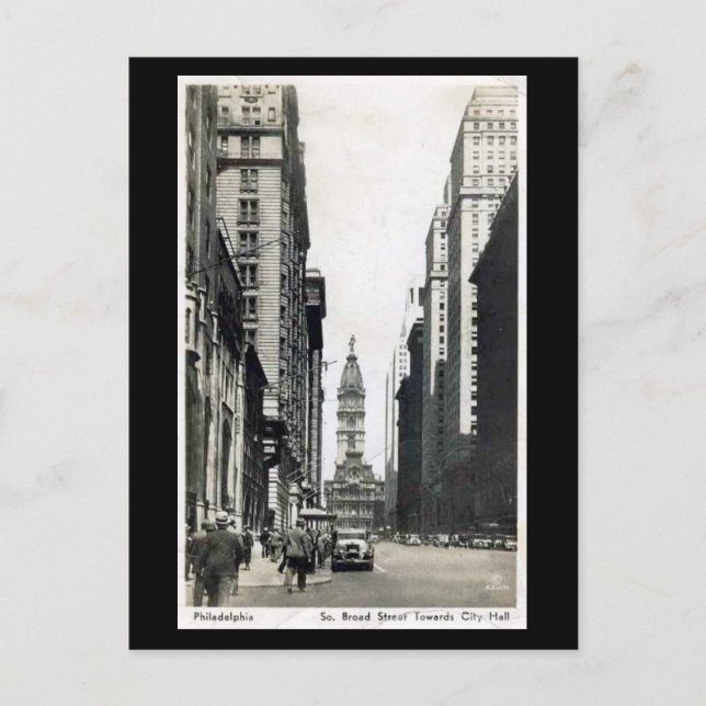 Gammalt vykort - S Broad St, Philadelphia PA (Framsida)