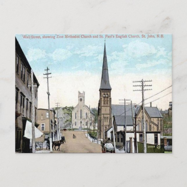 Gammalt vykort - Saint John, New Brunswick (Framsida)