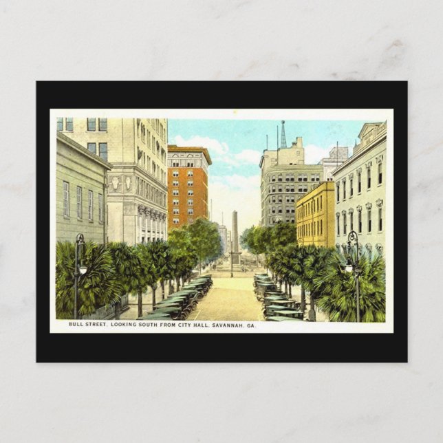 Gammalt vykort, Savannah, Georgien Vykort (Framsida)
