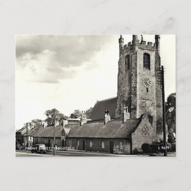 Gammalt vykort - Sedgefield, Co Durham (Framsida)