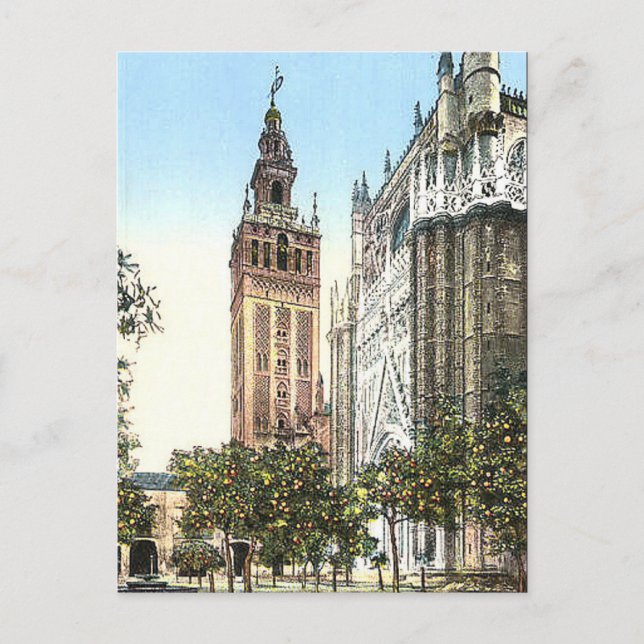 Gammalt vykort - Sevilla, Spanien (Framsida)