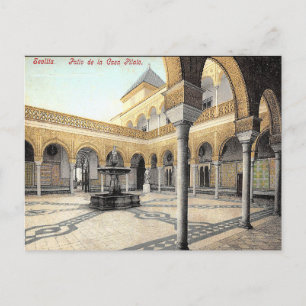 Gammalt vykort - Sevilla, Spanien