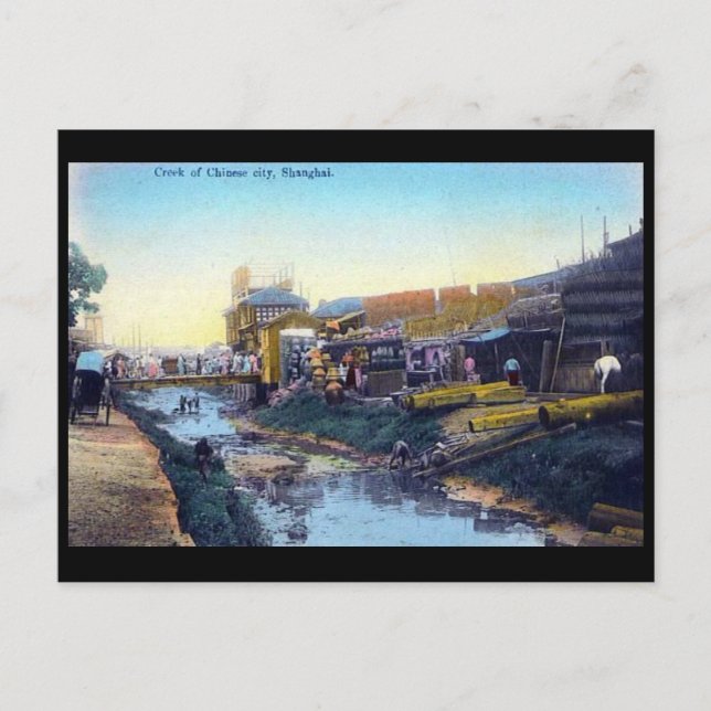 Gammalt vykort - Shanghai, China. (Framsida)