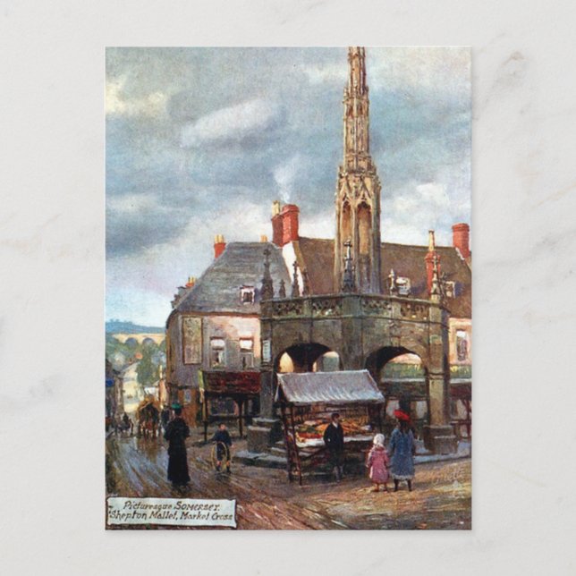 Gammalt vykort - Shepton Mallet, Somerset (Framsida)