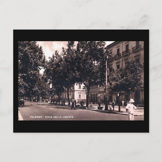 Gammalt vykort - Sicilien, Palermo (Framsida)
