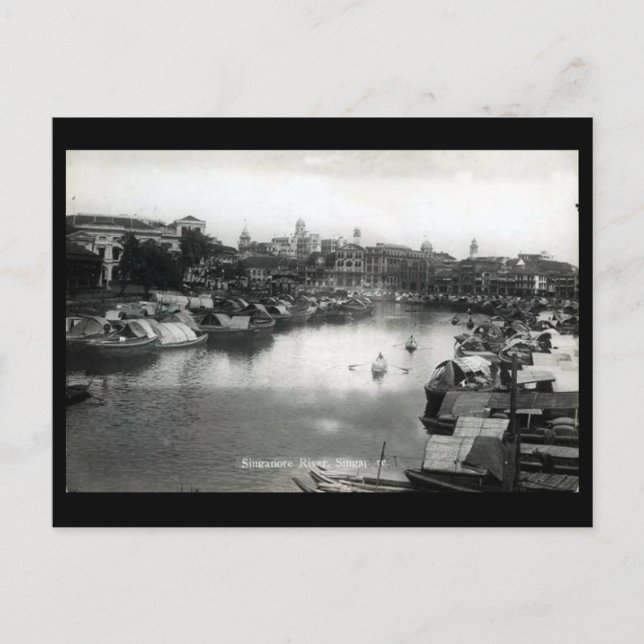Gammalt vykort - Singapore (Framsida)