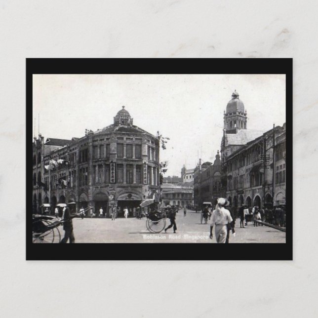 Gammalt vykort - Singapore (Framsida)