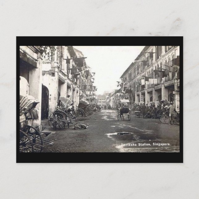 Gammalt vykort - Singapore (Framsida)